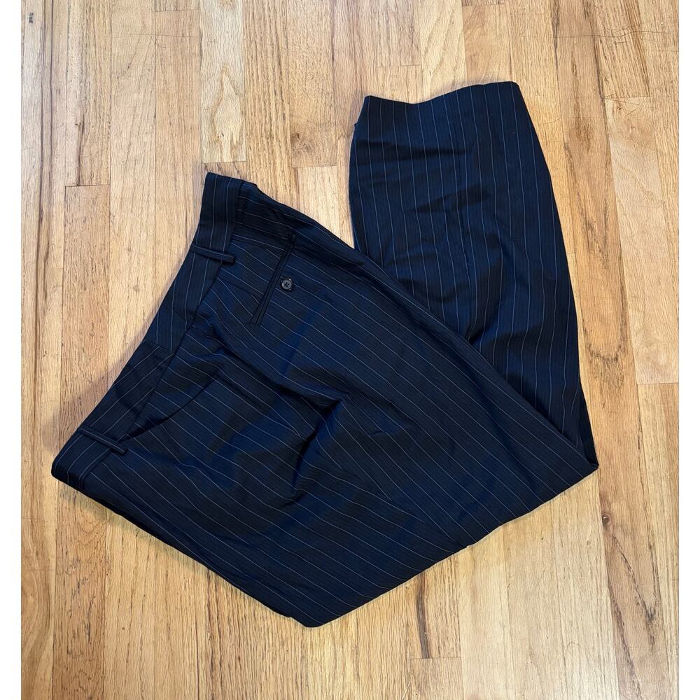 Women’s Lane Bryant Pin Stripe Perfect Drape Wide Leg Pants Trousers Business 16